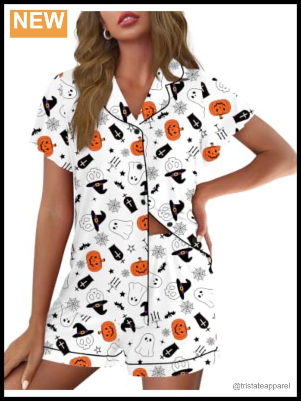 Ekouaer Women's Pajama Set Button Up Ruffle Sleeve Sleepwear